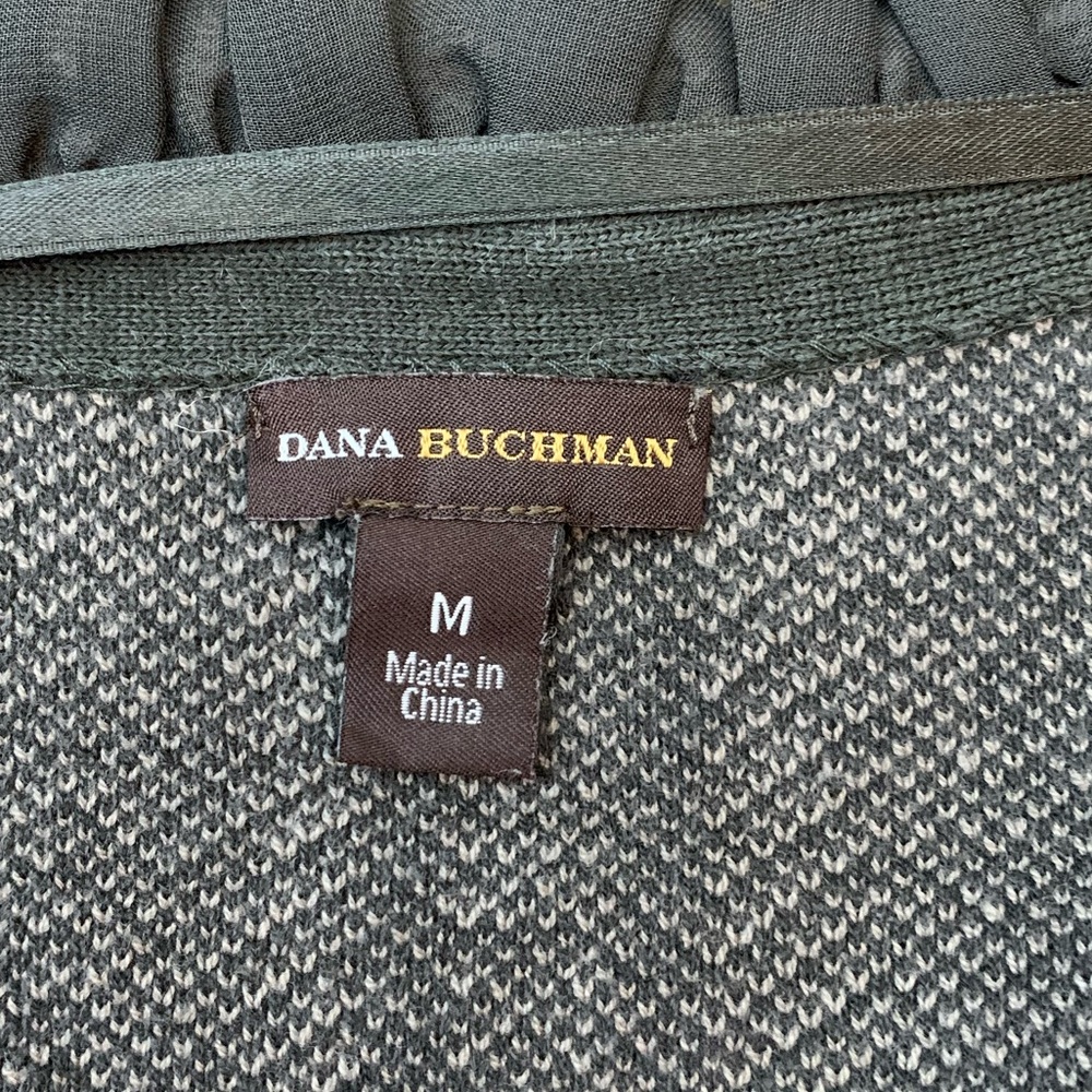 Dana Buchman Open Front Cardigan Silky Ribbon - Picture 3 of 4